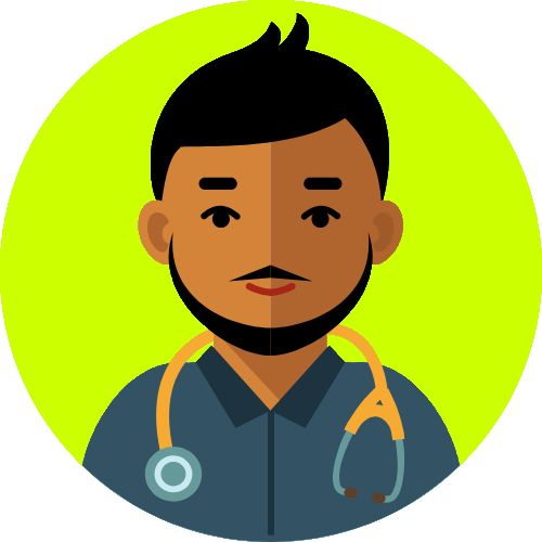 Avatar of a Male doctor with brown skin and beard