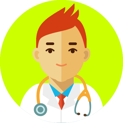 Male doctor with red hair and stethoscope